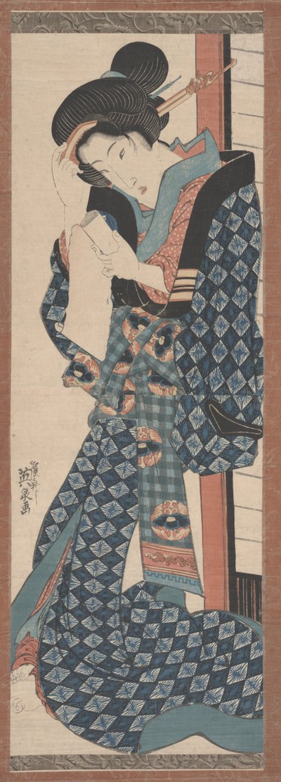 Woman Reading by Keisai Eisen